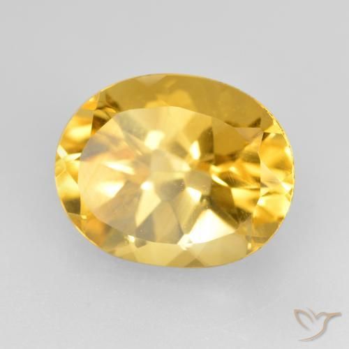 4.85 ct Golden Citrine Stone, Natural Citrine in Oval Facet Shape for Sale
