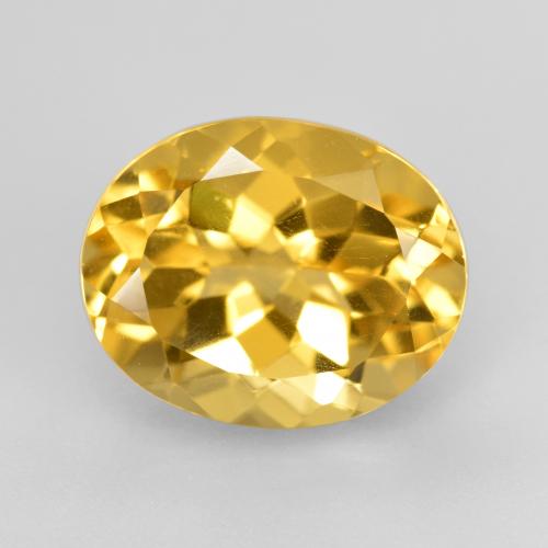 Золотой Цитрин Камень - 4.9ct Фасетный Овал (ID: 560338)