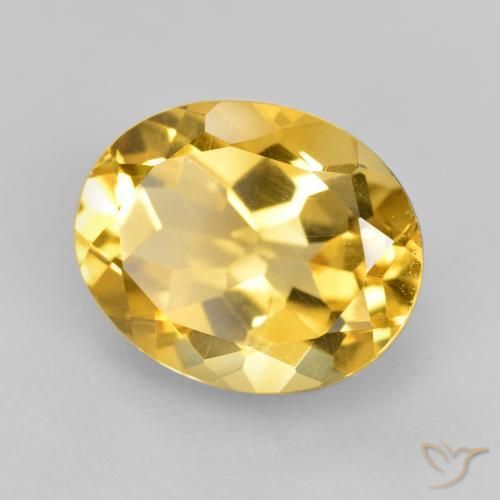 4.42 ct Golden Citrine Stone, Natural Citrine in Oval Facet Shape for Sale
