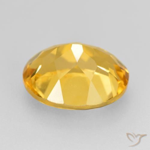 Citrine Gemstone in 12 x 10 mm (calibrated) Size for Sale, Citrine Stone in Medium Gold Color