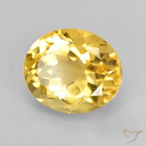 5.04 ct Golden Citrine Stone, Natural Citrine in Oval Facet Shape for Sale
