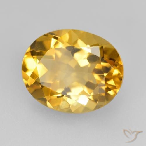 4.77 ct Golden Citrine Stone, Natural Citrine in Oval Facet Shape for Sale