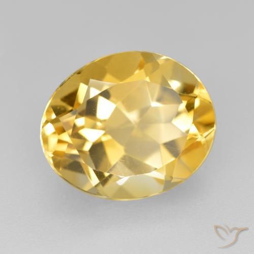 4.38 ct Golden Citrine Stone, Natural Citrine in Oval Facet Shape for Sale