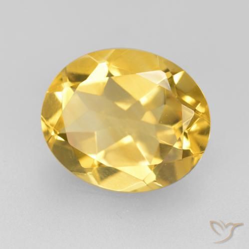 4.07 ct Golden Citrine Stone, Natural Citrine in Oval Facet Shape for Sale