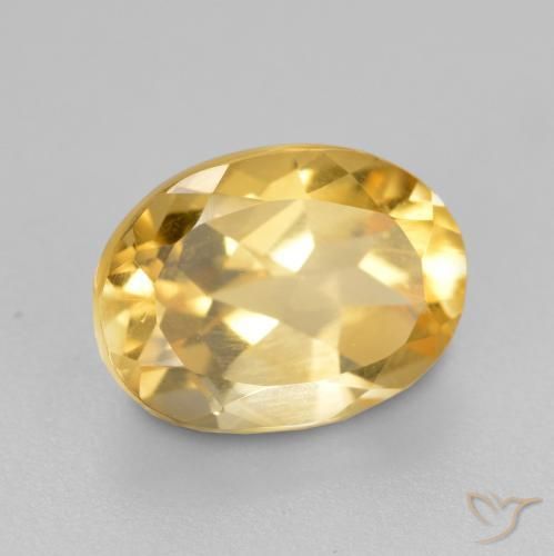 1.77 ct Golden Citrine Stone, Natural Citrine in Oval Facet Shape for Sale