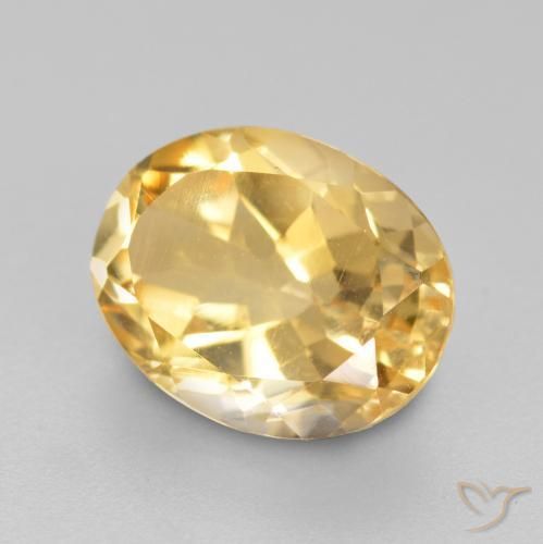 1.90 ct Golden Citrine Stone, Natural Citrine in Oval Facet Shape for Sale