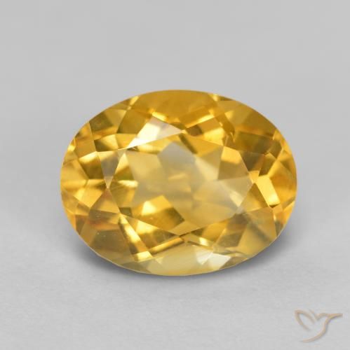 1.86ct Natural Medium-Dark Golden Citrine, Oval, VS