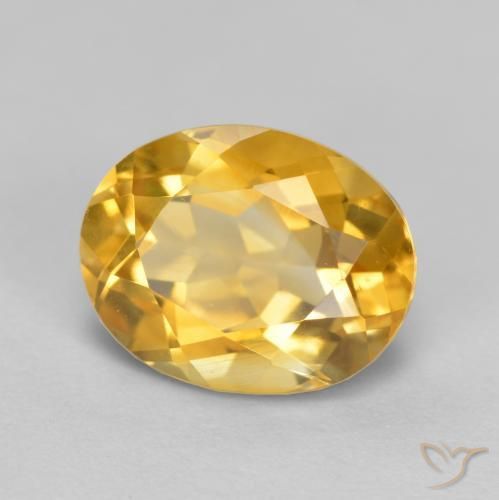 1.86 ct Golden Citrine Stone, Natural Citrine in Oval Facet Shape for Sale