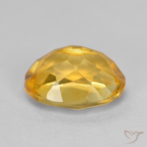 Citrine Gemstone in 9 x 7 mm (calibrated) Size for Sale, Citrine Stone in Medium-Dark Golden Color