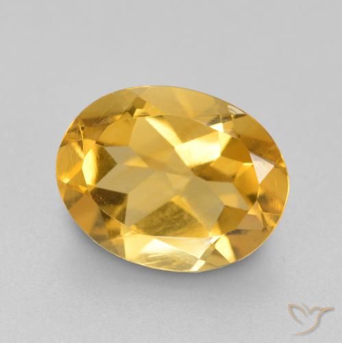1.53 ct Golden Citrine Stone, Natural Citrine in Oval Facet Shape for Sale