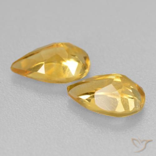 Citrine Gemstones in 8.2 x 5.3 mm Size for Sale, Citrine Stones in Deep Golden Orange Color