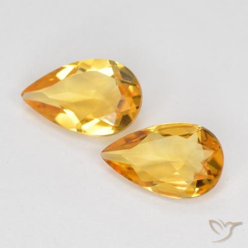 1.21ctw Natural Golden Orange Citrine, Pear Shape, VS