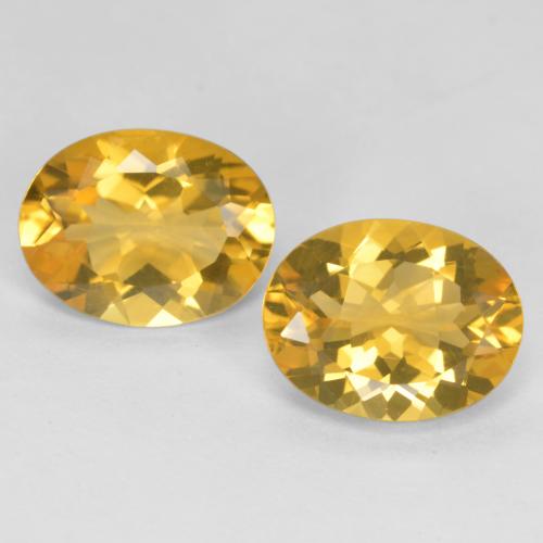 Deep Golden Orange Цитрин Камень - 1.5ct Фасетный Овал (ID: 560399)