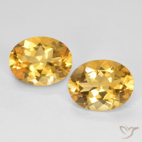 3.34 ct Yellow Citrine, 9 x 7.1 mm Oval Cut From Brazil, Photo A