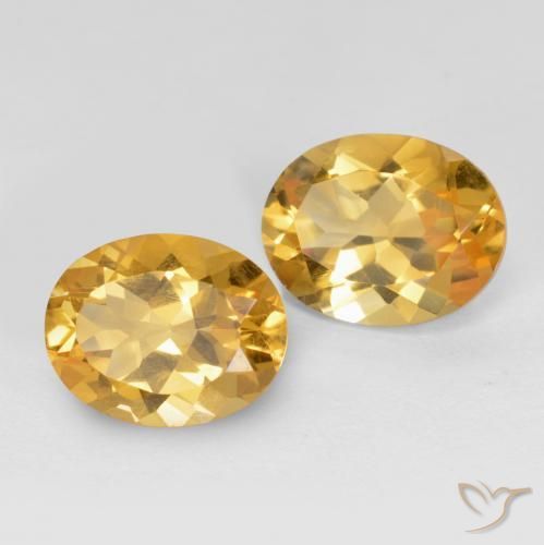 3.34 ctw Golden Citrine Stones, Natural Citrine in Oval Facet Shape for Sale