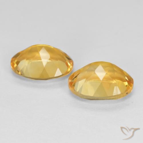 Citrine Gemstones in 9 x 7 mm (calibrated) Size for Sale, Citrine Stones in Deep Golden Orange Color