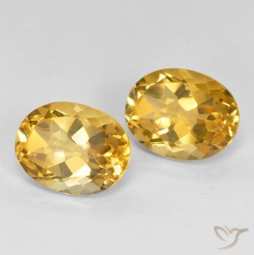 3.65 ctw Golden Citrine Stones, Natural Citrine in Oval Facet Shape for Sale