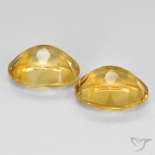 Citrine Gemstones in 9 x 7 mm (calibrated) Size for Sale, Citrine Stones in Medium Golden Color