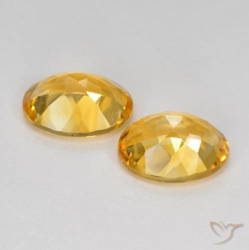 Citrine Gemstones in 9 x 7 mm (calibrated) Size for Sale, Citrine Stones in Deep Golden Orange Color