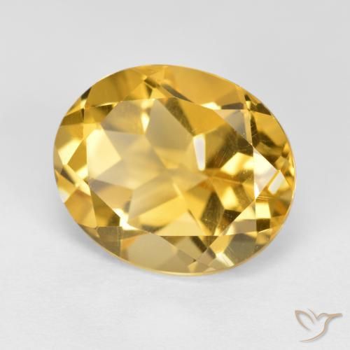 4.68 ct Golden Citrine Stone, Natural Citrine in Oval Facet Shape for Sale