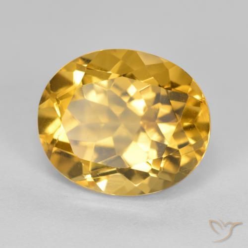 4.84 ct Golden Citrine Stone, Natural Citrine in Oval Facet Shape for Sale