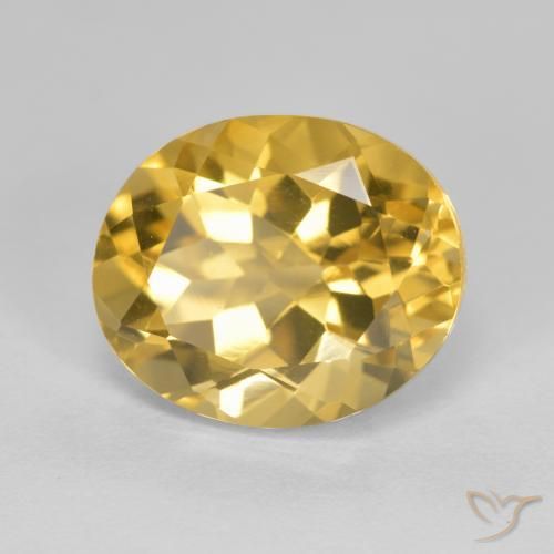 4.80 ct Golden Citrine Stone, Natural Citrine in Oval Facet Shape for Sale