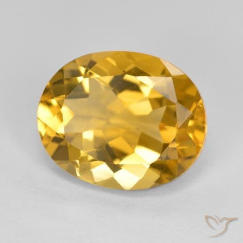 4.22 ct Golden Citrine Stone, Natural Citrine in Oval Facet Shape for Sale