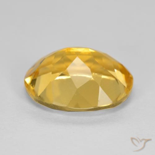 Citrine Gemstone in 12 x 10 mm (calibrated) Size for Sale, Citrine Stone in Deep Gold Color