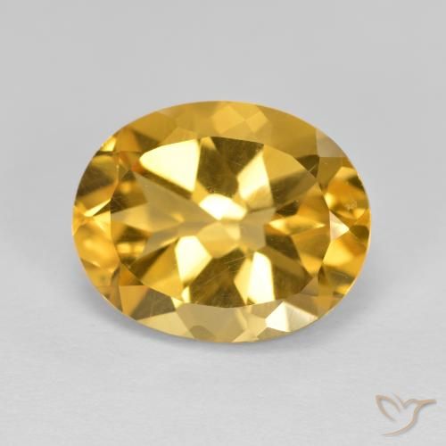 4.12 ct Golden Citrine Gemstone, Citrine Gem in Oval Facet Shape for Sale.