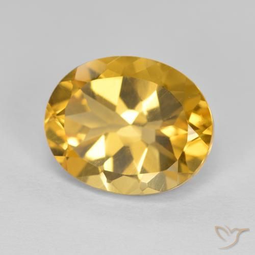 4.12 ct Golden Citrine Stone, Natural Citrine in Oval Facet Shape for Sale