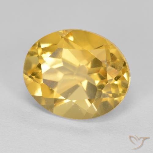 5.06 ct Golden Citrine Stone, Natural Citrine in Oval Facet Shape for Sale