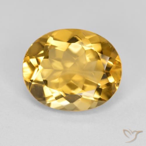 4.44ct Natural Golden Orange Citrine, Oval, VVS-VS