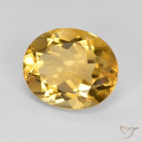 4.44 ct Golden Citrine Stone, Natural Citrine in Oval Facet Shape for Sale