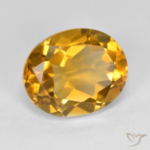 4.79 ct Golden Citrine Stone, Natural Citrine in Oval Facet Shape for Sale