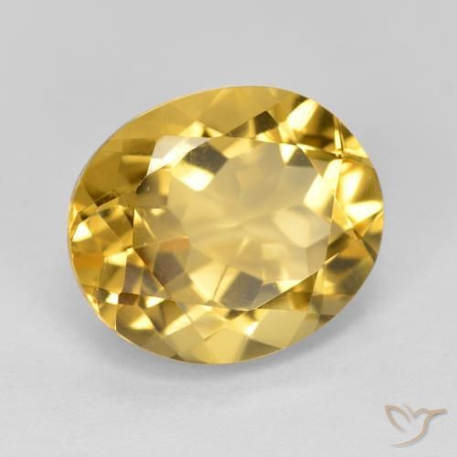 4.72 ct Golden Citrine Stone, Natural Citrine in Oval Facet Shape for Sale
