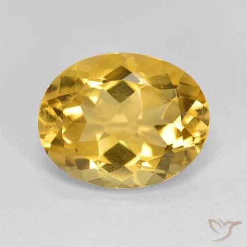3.80ct Natural Medium Golden Citrine, Oval, VVS-VS