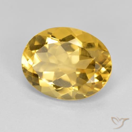 3.80 ct Golden Citrine Stone, Natural Citrine in Oval Facet Shape for Sale