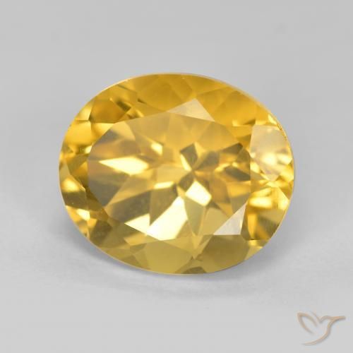 5.01 ct Golden Citrine Stone, Natural Citrine in Oval Facet Shape for Sale
