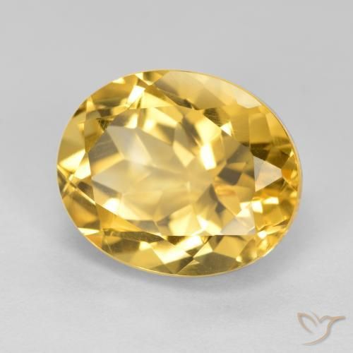 5.25 ct Golden Citrine Stone, Natural Citrine in Oval Facet Shape for Sale