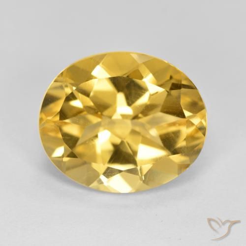 4.26 ct Yellow Citrine, 11.9 x 10 mm Oval Cut From Brazil, Photo A