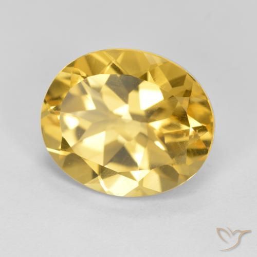 4.26 ct Golden Citrine Stone, Natural Citrine in Oval Facet Shape for Sale