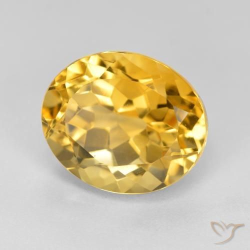 5.23 ct Golden Citrine Stone, Natural Citrine in Oval Facet Shape for Sale