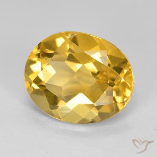 4.75 ct Golden Citrine Stone, Natural Citrine in Oval Facet Shape for Sale