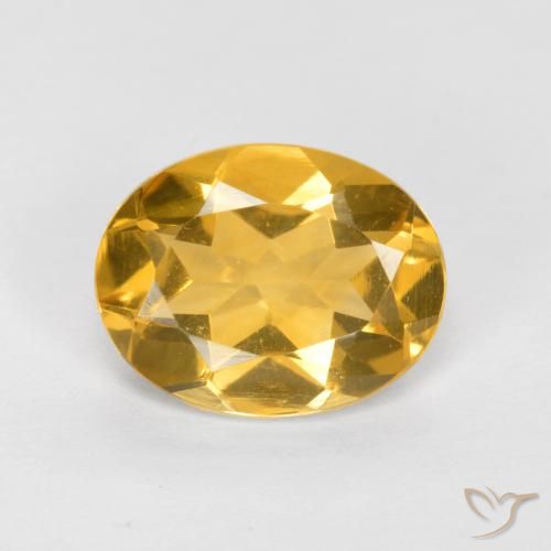 1.46 ct Yellow Citrine, 9 x 7 mm Oval Cut From Brazil, Photo A