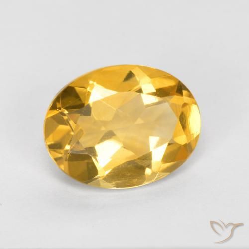1.46 ct Golden Citrine Stone, Natural Citrine in Oval Facet Shape for Sale