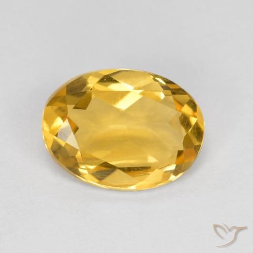 1.57 ct Yellow Citrine, 9.2 x 6.8 mm Oval Cut From Brazil, Photo A