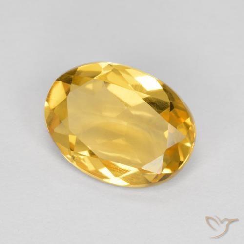 1.57 ct Golden Citrine Stone, Natural Citrine in Oval Facet Shape for Sale
