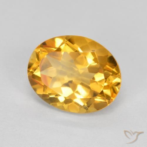 1.92 ct Golden Citrine Stone, Natural Citrine in Oval Facet Shape for Sale