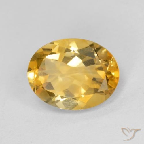 1.62 ct Golden Citrine Stone, Natural Citrine in Oval Facet Shape for Sale