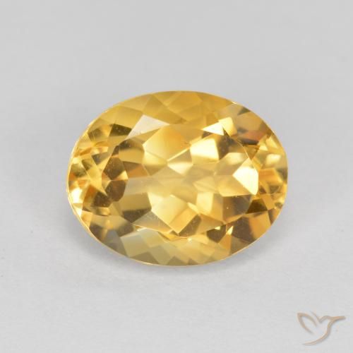 1.72ct Natural Medium Gold Citrine, Oval, VVS-VS
